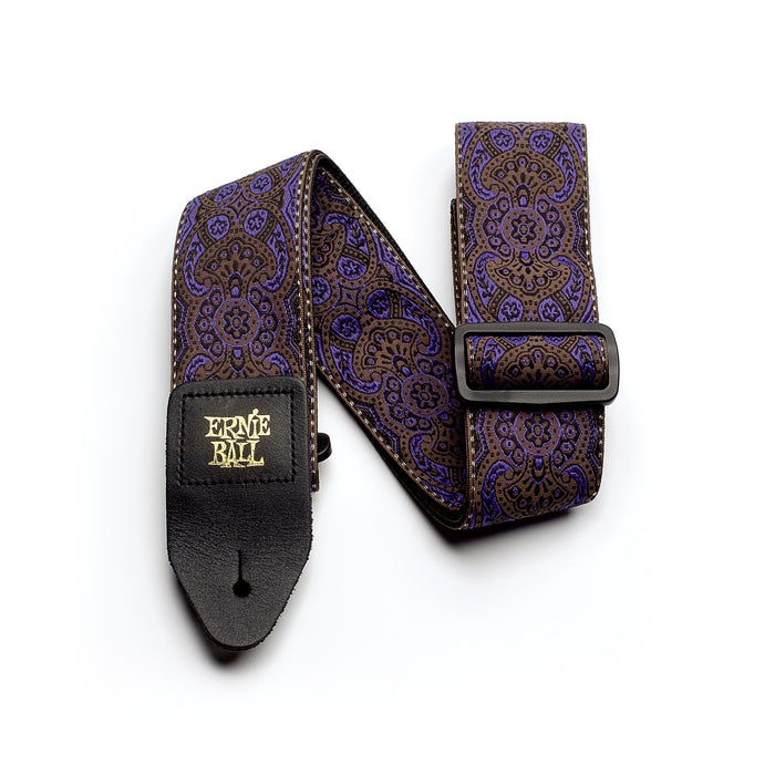 Correa de jacquard con estampado de cachemira morado de Ernie Ball