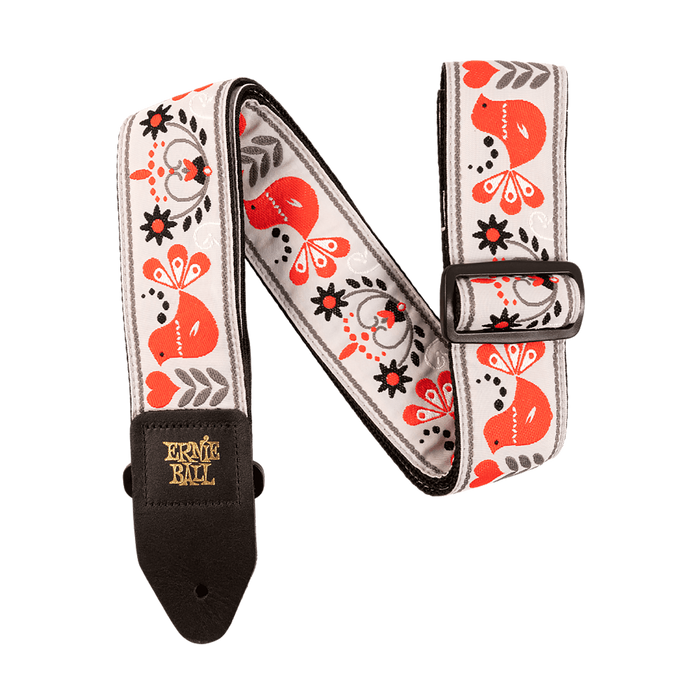 Ernie Ball Red Bird Winter Jacquard Strap