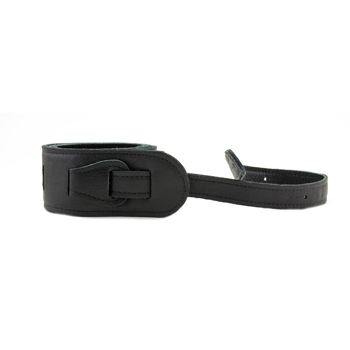 Guante de cuero Franklin Strap Purist de 2,5 pulgadas con respaldo de piel de ciervo, color negro y costura negra