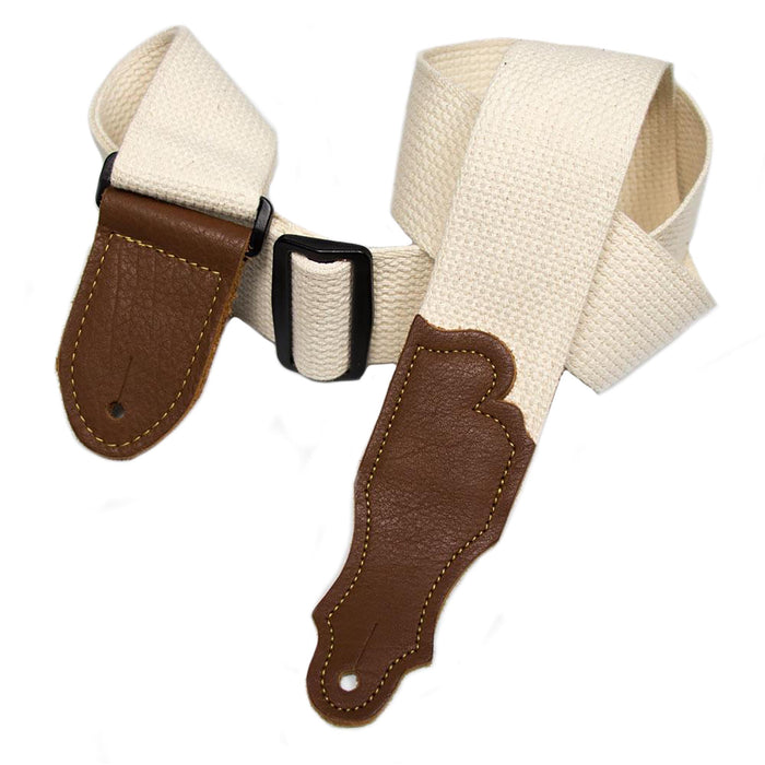 Franklin Strap 2 inch Cotton-Glove Strap Natural, Caramel End Tab