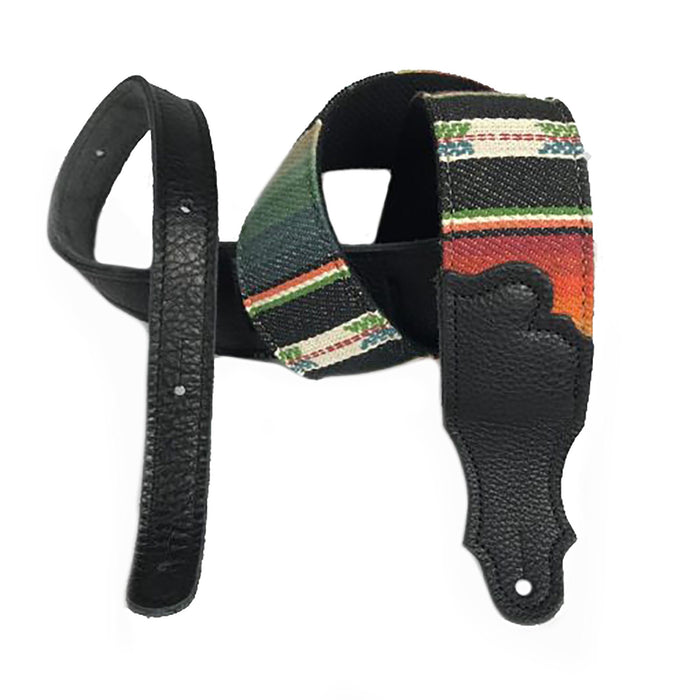 Franklin Strap 2 inch Saddle Blanket Strap with Cotton Backing and Black Leather Ends