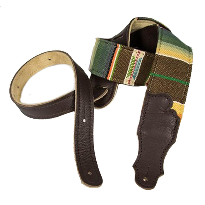 Franklin Strap 2 inch Saddle Blanket Strap with Cotton Backing and Chocolate Leather Ends