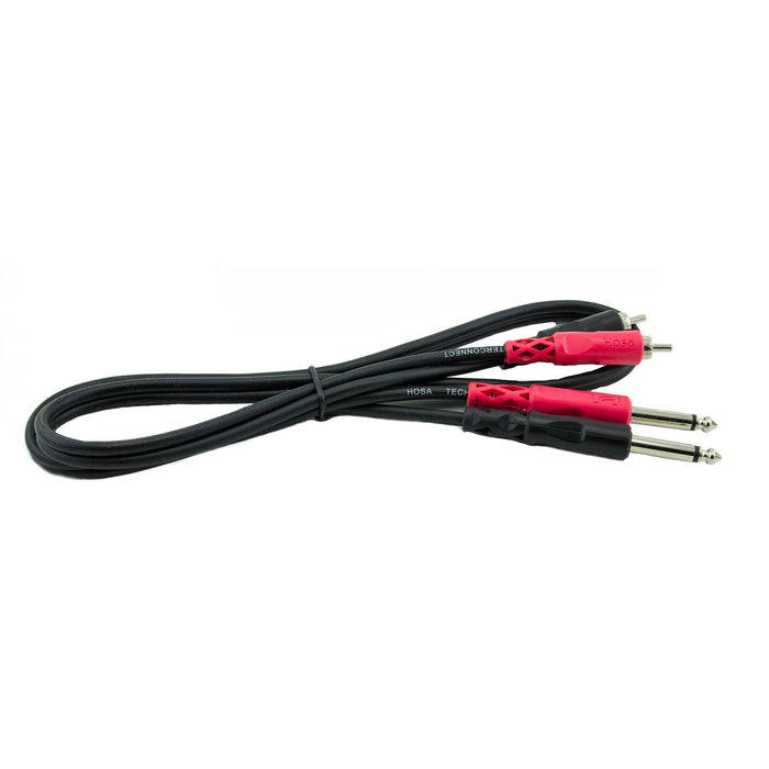 Cable doble Hosa 1/4" TS - RCA 1M