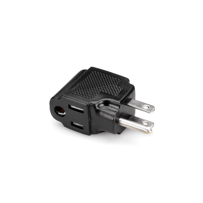 Adaptador de corriente en ángulo recto Hosa, Nema 5-15R a Nema 5-15P