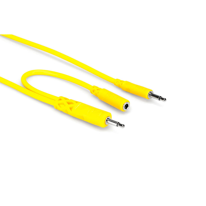 Hosa CMM-545Y Hopscotch 1/8" TS Patch Cable with Pigtail (1.5 Foot / Yellow / 5 Pack)