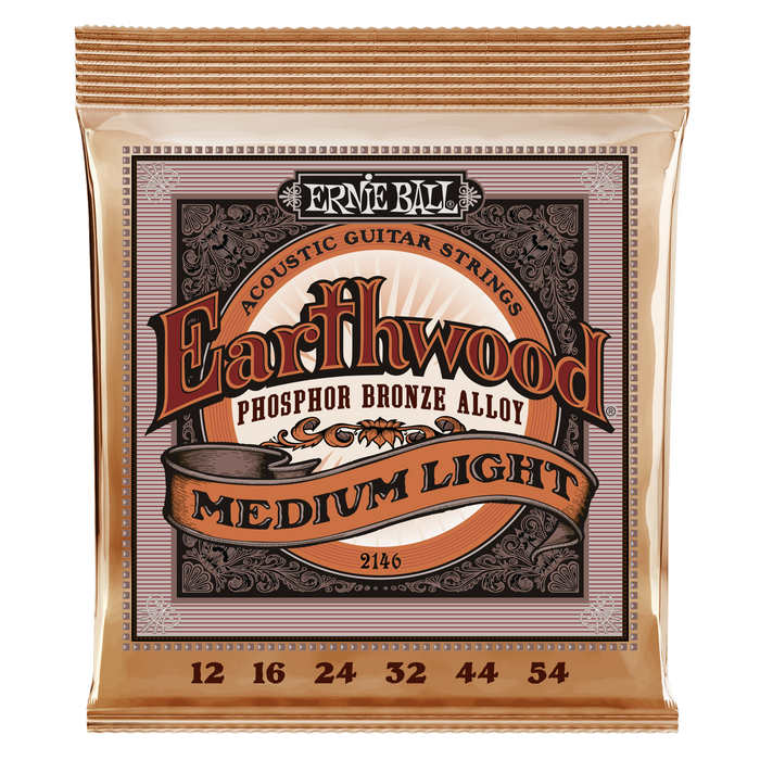 Ernie Ball Earthwood Medium Light Phosphor Bronze Acoustic Guitar Strings