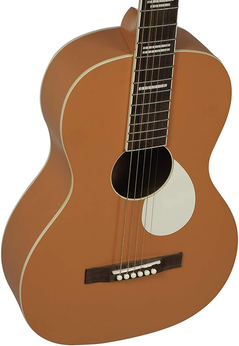 Recording King 6 String Acoustic Guitar, Right, Monarch Orange (RPS-7-MOR)